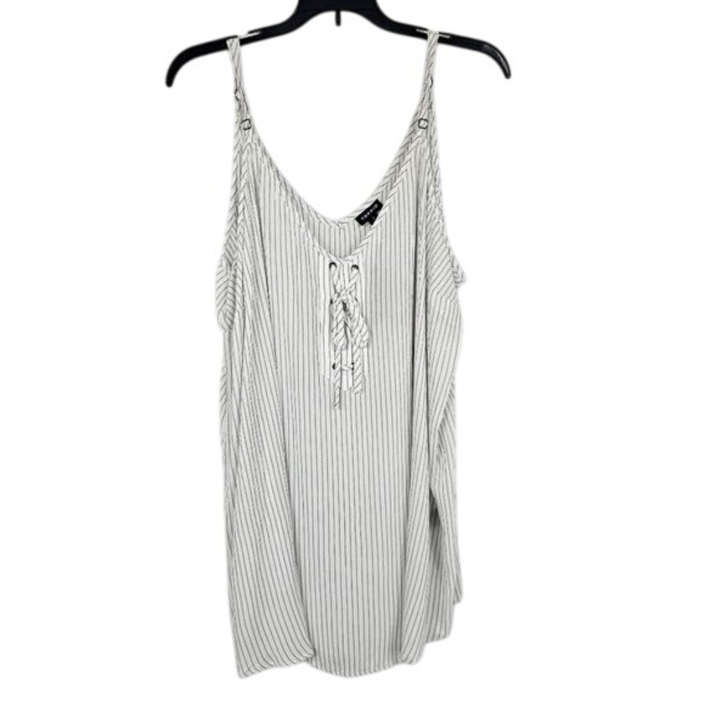 torrid‎ Striped Strappy Sleeveless Top 3X Lace-Up Front Lightweight Casual Beach